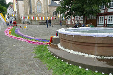 Bluemteppich auf dem Naumburegr Marktplatz (Foto: Karl-Franz Thiede)